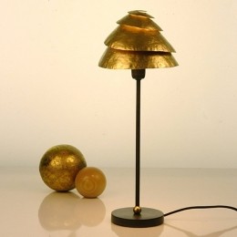 HollnderOpmerkelijketafellampSNAILONE-bruin-goud