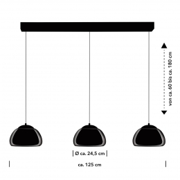 HELLLuxxoLEDhanglampzwart3-lampsafstandsbediening