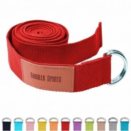Yogariem-260x38cm-Katoen-Gesp-Rood-GorillaSports