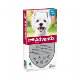 AdvantixSpotOn100AntiVlooienenTekenDruppelsHond4-10kg6pipetten