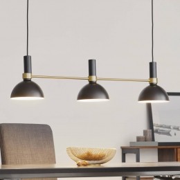 MarksljdHanglampLarryinzwartmessing3-lamps