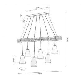 BRITOPHanglampComo6-lampswalnoot