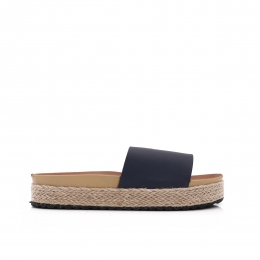 VSlippersMetGevlochtenZoolDonkerblauw