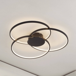 LindbyLEDplafondlampRileyzwart3000Kdimbaar
