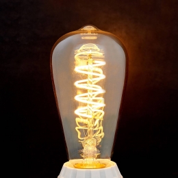 LindbyE27LED-Rustikagebogenlijn4W1800Kamber