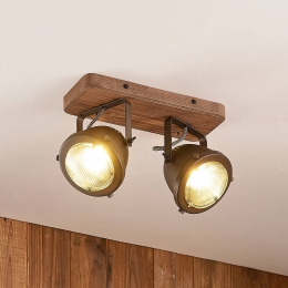 LindbyplafondspotFarovizwart27cm2-lampsGU10