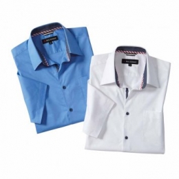 Stretch-overhemdmetcontrastenalsset