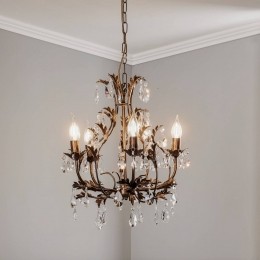 ONLIKroonluchterBottevanmetaal5-lampsbrons