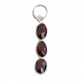 EdelsteenHangerGranaat3Stenen-Zilver-20x4mm