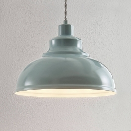 LindbyVintagehanglampAlbertinemetaallichtblauw