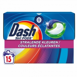 4xDashWasmiddelcapsules3in1PodsStralendeKleuren15stuks