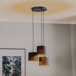 LuminexHanglampSohocilindrischrond3-lampsblauwgoud