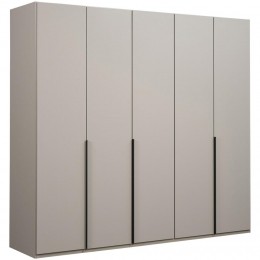 LeenBakker-KledingkastMilaan5-deurs-Kiezel-208x225x58Cm-Spaanplaat-Beige