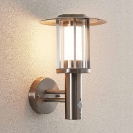 LindbyLEDbuitenwandlampGregorysensorroestvrijstaalIP44