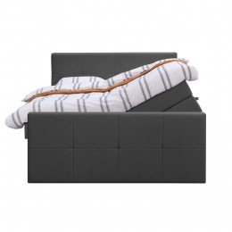 LeenBakker-BoxspringMetOpbergruimteEnVoetbordLivGeblokt-Antraciet-140x200cm-Stof-Grijs
