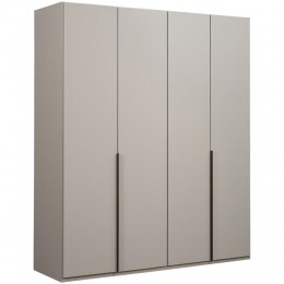 LeenBakker-KledingkastMilaan4-deurs-Kiezel-236x180x58Cm-Spaanplaat-BeigeTaupe