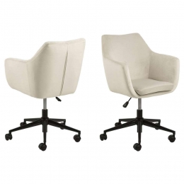 LeenBakker-BureaustoelUppsala-Zandkleur1Stuk-MetaalVelvet-Beige-58x58x91Cm