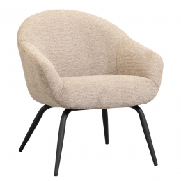 LeenBakker-FauteuilLieke-Stof-Beige-43x68x81Cm
