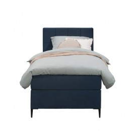 LeenBakker-BoxspringLivGeblokt-90x200Cm-SlankePoot-StofVelvet-Blauw