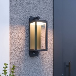 LucandeLEDbuitenwandlampFerdinandsensorgrijs38cm