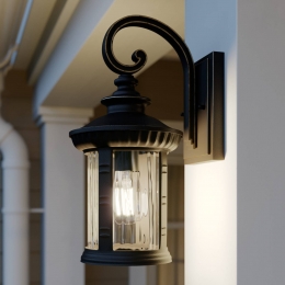 LindbyBarretbuitenwandlamp39cmaluminiumbruin