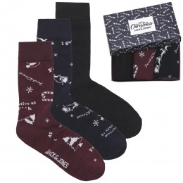 JackJonesKerstSokkenGiftbox3-packJACSNOWFLAKE-onesize