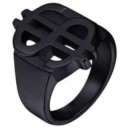 EdelstaalherenringUSDollarZwart-19mm
