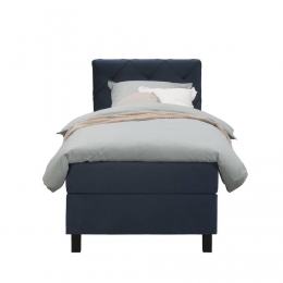 LeenBakker-BoxspringLivGeruit-90x200Cm-VierkantePoot-StofVelvet-Blauw
