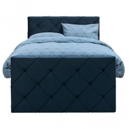LeenBakker-BoxspringMetOpbergruimteEnVoetbordLivGeruit-120x200cm-StofVelvet-Blauw