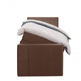 LeenBakker-BoxspringMetOpbergruimteEnVoetbordLivGeblokt-90x200cm-StofVelvet-Bruin