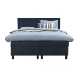 LeenBakker-BoxspringLivEgaal-180x200Cm-VierkantePoot-StofVelvet-Blauw