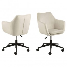 LeenBakker-BureaustoelUppsala-Zandkleur1Stuk-MetaalVelvet-Beige-58x58x91Cm