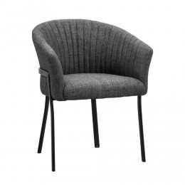 LeenBakker-EetkamerstoelLuigi-Stof-Antraciet-Polyester-Grijs-595x63x775Cm
