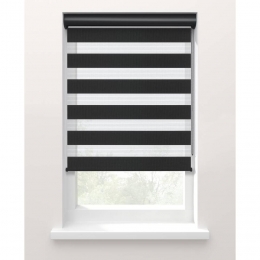 LeenBakker-FenstrDuoRolgordijnPlanosLichtdoorlatend-15048-Polyester-Zwart-120x10x10Cm