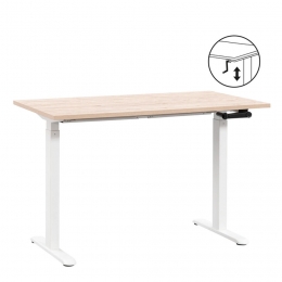 LeenBakker-BureauHomeworxZitstaHandmatigVerstelbaar-Eikenkleurwit-75118x120x70Cm-MetaalHout-Beige