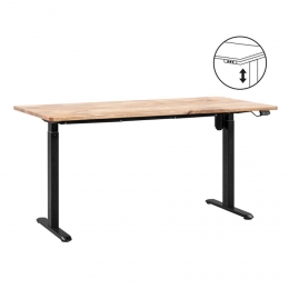 LeenBakker-BureauHomeworxZitstaElektrischVerstelbaar-Mangohoutzwart-75118x160x80Cm-MangohoutHout-Bruin