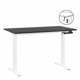 LeenBakker-BureauHomeworxZitstaHandmatigVerstelbaar-wit-75118x120x70Cm-MetaalHout-Zwart