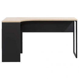 LeenBakker-HoekbureauHannover-Zwarteikenkleur-768x145x81Cm-Spaanplaat-ZwartBeige