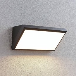 LindbyLEDbuitenwandlampAbbysensorIP65donkergrijs