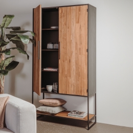 TowerLivingOpbergkastFelinoTeakhout220x116cm-Bruin