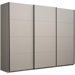 LeenBakker-SchuifdeurkastDexXL-Kiezel-208x270x65Cm-Spaanplaat-TaupeGrijs