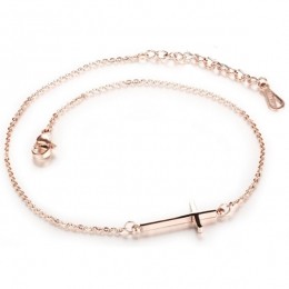 CillaJewelsenkelbandCrossRoseGoudkleurig