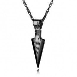 HerenkettingmethangerEdelstaalVikingArrowBlack
