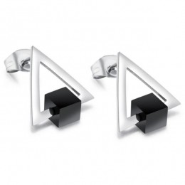 CillaJewelsoorknoppenEdelstaalTriangleVerzilverd