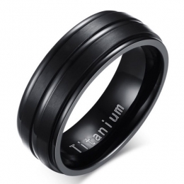 TitaniumherenringZwart8mm-16mm