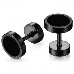 MendesherenoorbellenedelstaalBarbellBlack-8mm