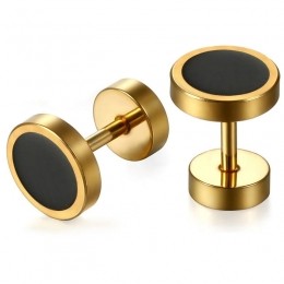 MendesherenoorbellenedelstaalBarbellGoldBlack