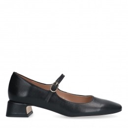 Zwartelerenpumps