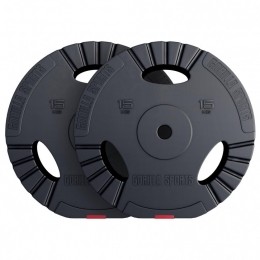 HalterschijvenSet-2x15kg-GripperKunststof-30mm-Handgreep-GorillaSports