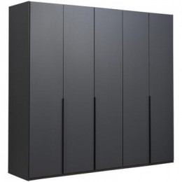 KledingkastMilaan5-deurs-grafiet-236x225x58cm-LeenBakker